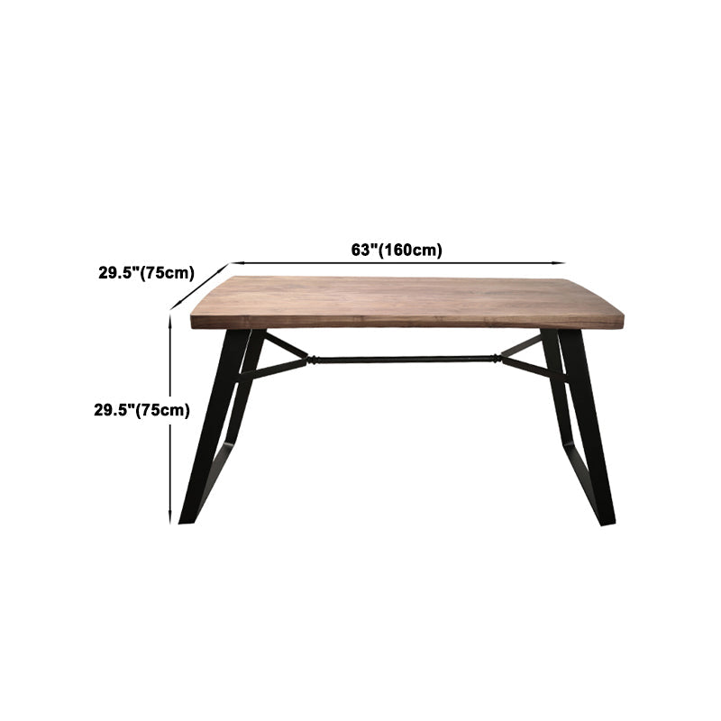 Natural and Black Dining Table Set 1/2/3/5/7 Pieces Rectangle Industrial Dinette Set Clearhalo 'Dining Room Sets' 'Dining Tables & Seating' 'dining_room_set' 'furn' 'furn_dining_room_set' 'Furniture' 'Kitchen & Dining Furniture' 5393743