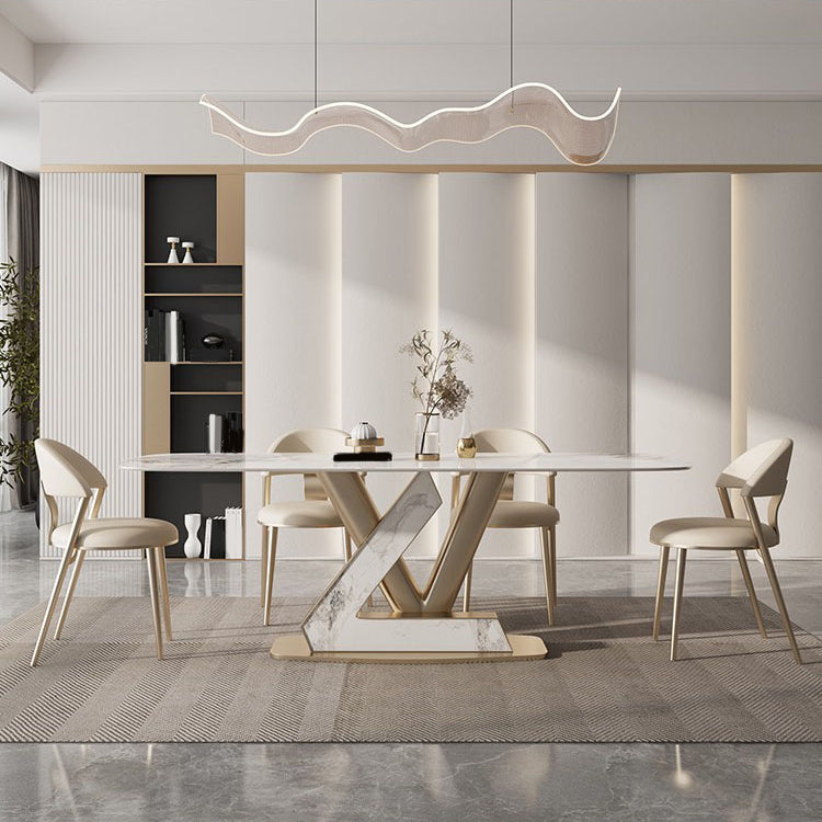 Nordic Glam Set à table rectangle de pierre fritté 1/4/5/6/7/9 Pièces