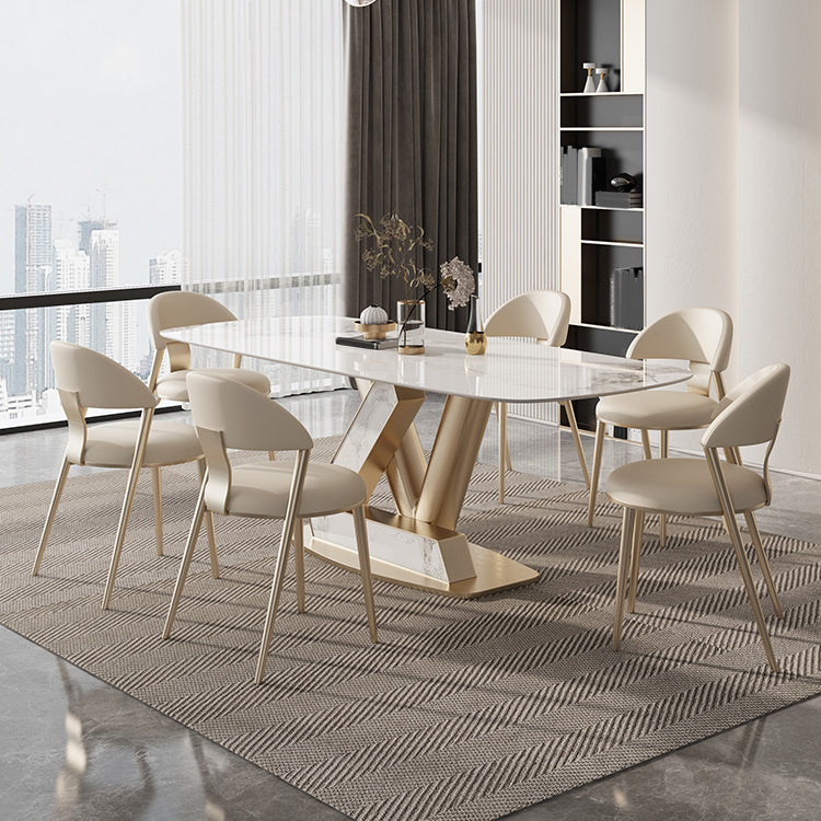 Nordic Glam Set à table rectangle de pierre fritté 1/4/5/6/7/9 Pièces