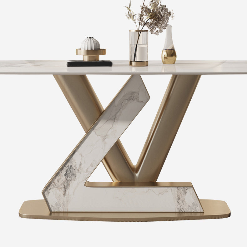 Nordic Glam Set à table rectangle de pierre fritté 1/4/5/6/7/9 Pièces