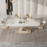 Set da tavolo del rettangolo di pietra sinterizzata dal glam nordico 1/4/5/6/7/9 set da pranzo