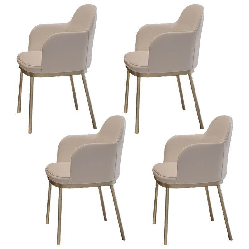 Nordic Glam Sintered Stone Rectangle Table Set 1/4/5/7 Pieces Dining Set 4 Beige Chairs Clearhalo 'Dining Room Sets' 'Dining Tables & Seating' 'dining_room_set' 'furn' 'furn_dining_room_set' 'Furniture' 'Kitchen & Dining Furniture' 5393775