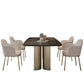 Nordic Glam Sintered Stone Rectangle Table Set 1/4/5/7 Pieces Dining Set Clearhalo 'Dining Room Sets' 'Dining Tables & Seating' 'dining_room_set' 'furn' 'furn_dining_room_set' 'Furniture' 'Kitchen & Dining Furniture' 5393783