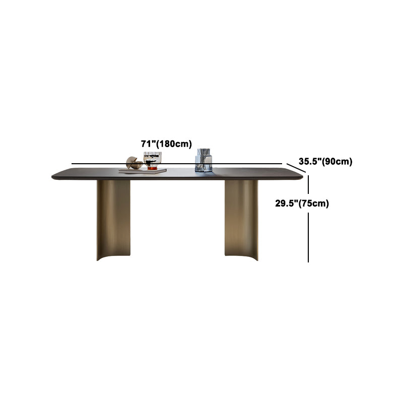 Nordic Glam Sintered Stone Rectangle Table Set 1/4/5/7 Pieces Dining Set Clearhalo 'Dining Room Sets' 'Dining Tables & Seating' 'dining_room_set' 'furn' 'furn_dining_room_set' 'Furniture' 'Kitchen & Dining Furniture' 5393788