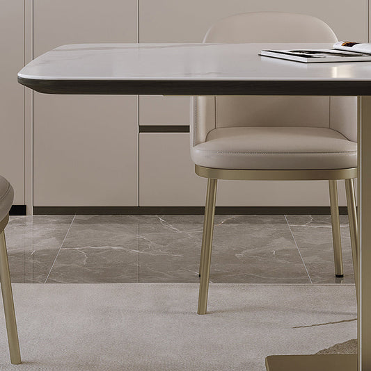 Set da tavolo da rettangolo di pietra sinterizzata dal glam nordico 1/4/5/7 pezzi set da pranzo per casa