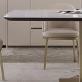 Set da tavolo da rettangolo di pietra sinterizzata dal glam nordico 1/4/5/7 pezzi set da pranzo per casa