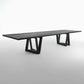 Modern Black Rectangle Dining Table Solid Wood Top Iron Base Table Clearhalo 'Dining Tables & Seating' 'Dining Tables' 'dining_table' 'furn' 'furn_dining_table' 'Furniture' 'Kitchen & Dining Furniture' 5393832