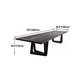 Modern Black Rectangle Dining Table Solid Wood Top Iron Base Table Clearhalo 'Dining Tables & Seating' 'Dining Tables' 'dining_table' 'furn' 'furn_dining_table' 'Furniture' 'Kitchen & Dining Furniture' 5393842