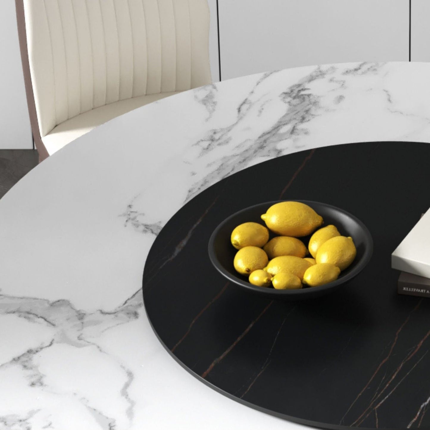 Contemporary Stone Dinner Table Round Dining Table for Dining Room Clearhalo 'Dining Tables & Seating' 'Dining Tables' 'dining_table' 'furn' 'furn_dining_table' 'Furniture' 'Kitchen & Dining Furniture' 5393866