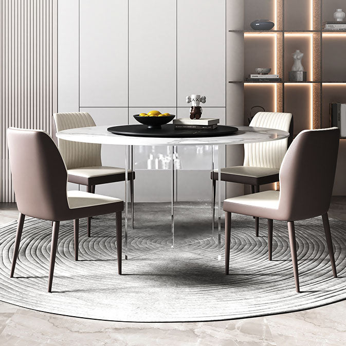 Contemporary Stone Dinner Table Round Dining Table for Dining Room Clearhalo 'Dining Tables & Seating' 'Dining Tables' 'dining_table' 'furn' 'furn_dining_table' 'Furniture' 'Kitchen & Dining Furniture' 5393871