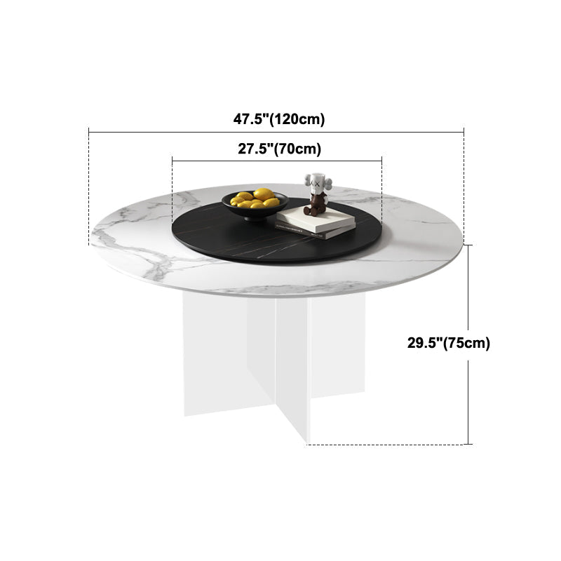 Contemporary Stone Dinner Table Round Dining Table for Dining Room Clearhalo 'Dining Tables & Seating' 'Dining Tables' 'dining_table' 'furn' 'furn_dining_table' 'Furniture' 'Kitchen & Dining Furniture' 5393872