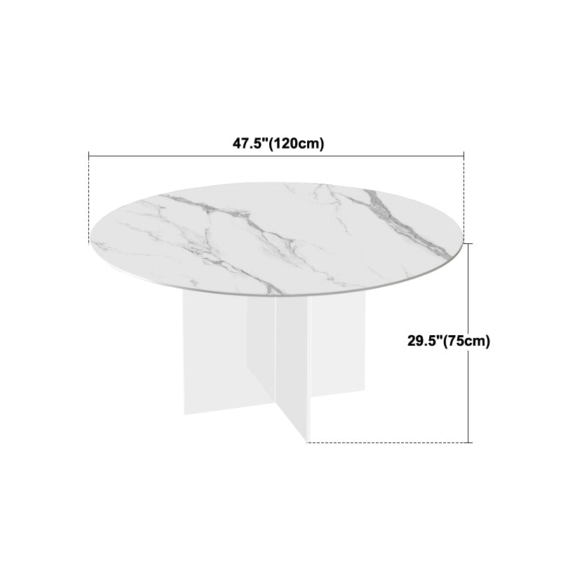 Contemporary Stone Dinner Table Round Dining Table for Dining Room Clearhalo 'Dining Tables & Seating' 'Dining Tables' 'dining_table' 'furn' 'furn_dining_table' 'Furniture' 'Kitchen & Dining Furniture' 5393873