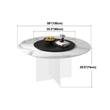 Contemporary Stone Dinner Table Round Dining Table for Dining Room Clearhalo 'Dining Tables & Seating' 'Dining Tables' 'dining_table' 'furn' 'furn_dining_table' 'Furniture' 'Kitchen & Dining Furniture' 5393876