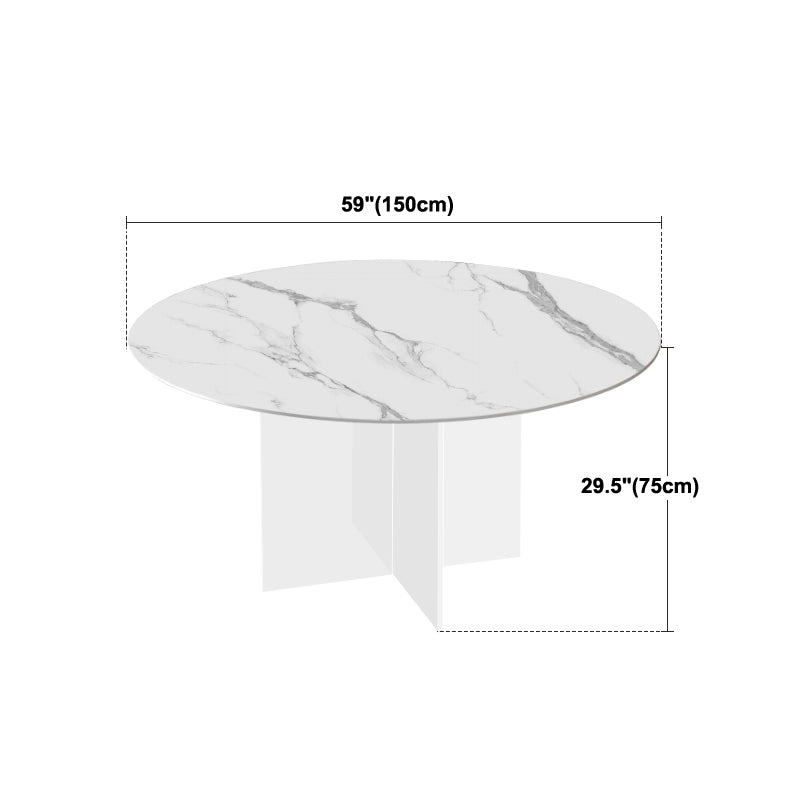 Contemporary Stone Dinner Table Round Dining Table for Dining Room Clearhalo 'Dining Tables & Seating' 'Dining Tables' 'dining_table' 'furn' 'furn_dining_table' 'Furniture' 'Kitchen & Dining Furniture' 5393877