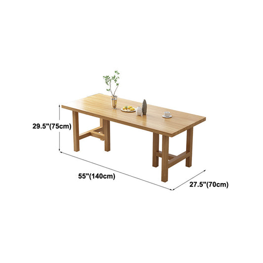 Dennenhout eigentijdse rechthoekige eettafel houten boventafel met dubbele voetstukbasis