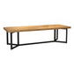 Table à manger rectangulaire avec base en fer industrielle et cadre noir