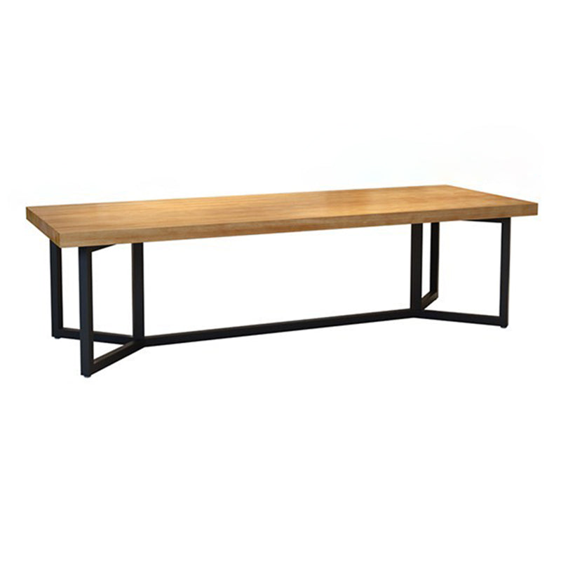 Table à manger rectangulaire avec base en fer industrielle et cadre noir