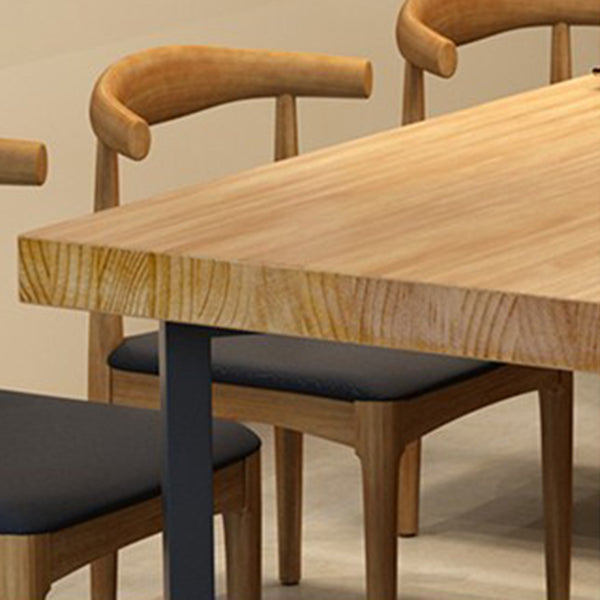 Table à manger rectangulaire avec base en fer industrielle et cadre noir