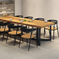 Table à manger rectangulaire avec base en fer industrielle et cadre noir