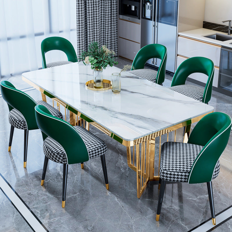 Tavolo da pranzo di lusso tradizionale tavolo da pranzo rettangolo in marmo nero per casa