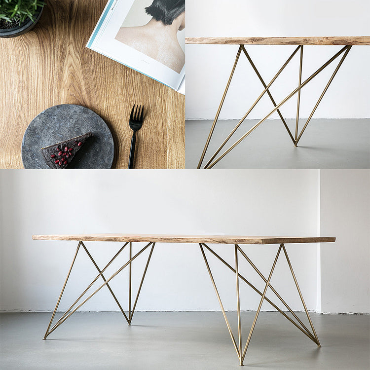 Moderne eettafel in bruine houten rechthoek eettafel voor keuken