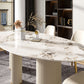 Luxury Oval Dining Table Sintered Stone Top White Metal Base Table Clearhalo 'Dining Tables & Seating' 'Dining Tables' 'dining_table' 'furn' 'furn_dining_table' 'Furniture' 'Kitchen & Dining Furniture' 5394020