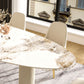 Luxury Oval Dining Table Sintered Stone Top White Metal Base Table Clearhalo 'Dining Tables & Seating' 'Dining Tables' 'dining_table' 'furn' 'furn_dining_table' 'Furniture' 'Kitchen & Dining Furniture' 5394021