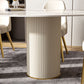 Luxury Oval Dining Table Sintered Stone Top White Metal Base Table Clearhalo 'Dining Tables & Seating' 'Dining Tables' 'dining_table' 'furn' 'furn_dining_table' 'Furniture' 'Kitchen & Dining Furniture' 5394022