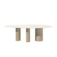 Luxury Oval Dining Table Sintered Stone Top White Metal Base Table White Without Chairs Clearhalo 'Dining Tables & Seating' 'Dining Tables' 'dining_table' 'furn' 'furn_dining_table' 'Furniture' 'Kitchen & Dining Furniture' 5394024