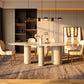 Luxury Oval Dining Table Sintered Stone Top White Metal Base Table Clearhalo 'Dining Tables & Seating' 'Dining Tables' 'dining_table' 'furn' 'furn_dining_table' 'Furniture' 'Kitchen & Dining Furniture' 5394025