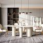 Luxury Oval Dining Table Sintered Stone Top White Metal Base Table Clearhalo 'Dining Tables & Seating' 'Dining Tables' 'dining_table' 'furn' 'furn_dining_table' 'Furniture' 'Kitchen & Dining Furniture' 5394026