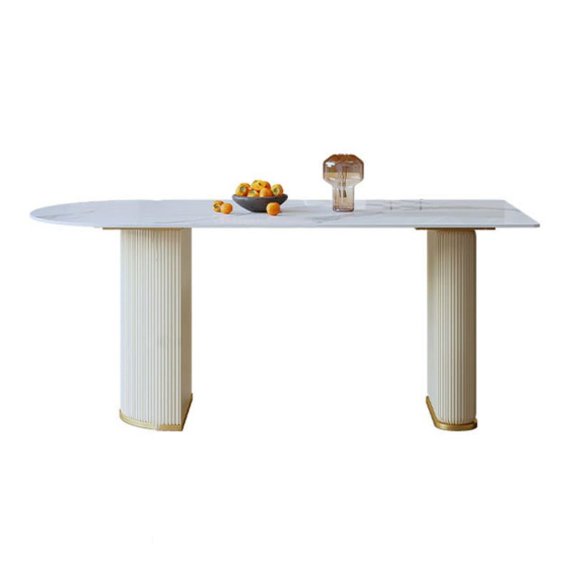 Metal Traditional Luxury Table Free Form Marble Top Table for Home