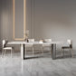 Metal Traditional Luxury Rectangle Table Sintered Stone Table with Double Pedestal Base 78.7"L x 39.4"W x 29.5"H Without Chairs Clearhalo 'Dining Tables & Seating' 'Dining Tables' 'dining_table' 'furn' 'furn_dining_table' 'Furniture' 'Kitchen & Dining Furniture' 5394061