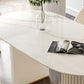 Metal Contemporary Oval Dining Table Sintered Stone Top Table for Dining Room Clearhalo 'Dining Tables & Seating' 'Dining Tables' 'dining_table' 'furn' 'furn_dining_table' 'Furniture' 'Kitchen & Dining Furniture' 5394075