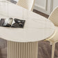 Metal Contemporary Oval Dining Table Sintered Stone Top Table for Dining Room Clearhalo 'Dining Tables & Seating' 'Dining Tables' 'dining_table' 'furn' 'furn_dining_table' 'Furniture' 'Kitchen & Dining Furniture' 5394076