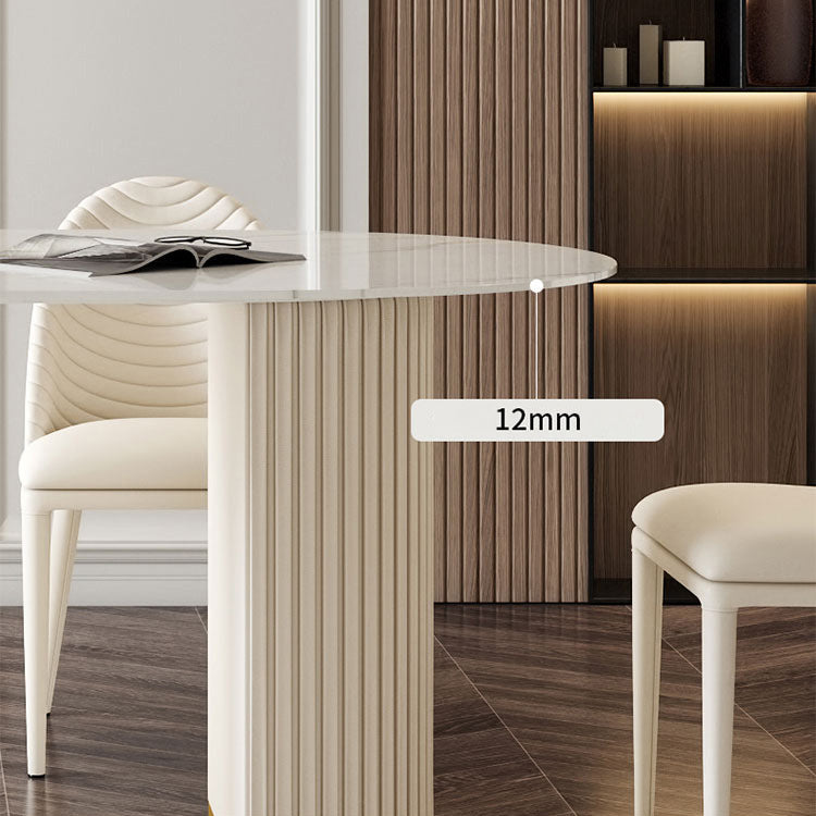 Metal Contemporary Oval Dining Table Sintered Stone Top Table for Dining Room Clearhalo 'Dining Tables & Seating' 'Dining Tables' 'dining_table' 'furn' 'furn_dining_table' 'Furniture' 'Kitchen & Dining Furniture' 5394077