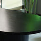 Free Form Black Dining Table Wood Table Contemporary with Double Pedestal
