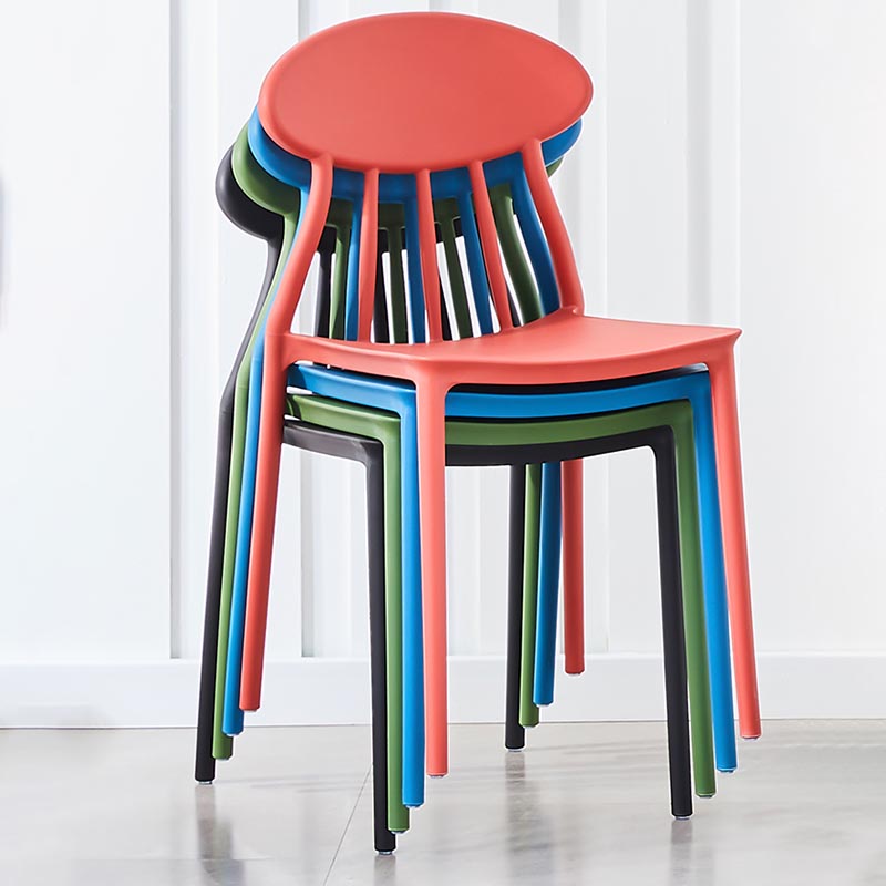 Silla de plástico contemporánea muebles laterales de comedor abiertos en acabado mate