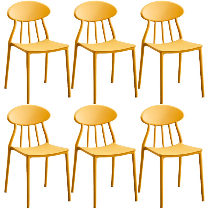 Silla de plástico contemporánea muebles laterales de comedor abiertos en acabado mate