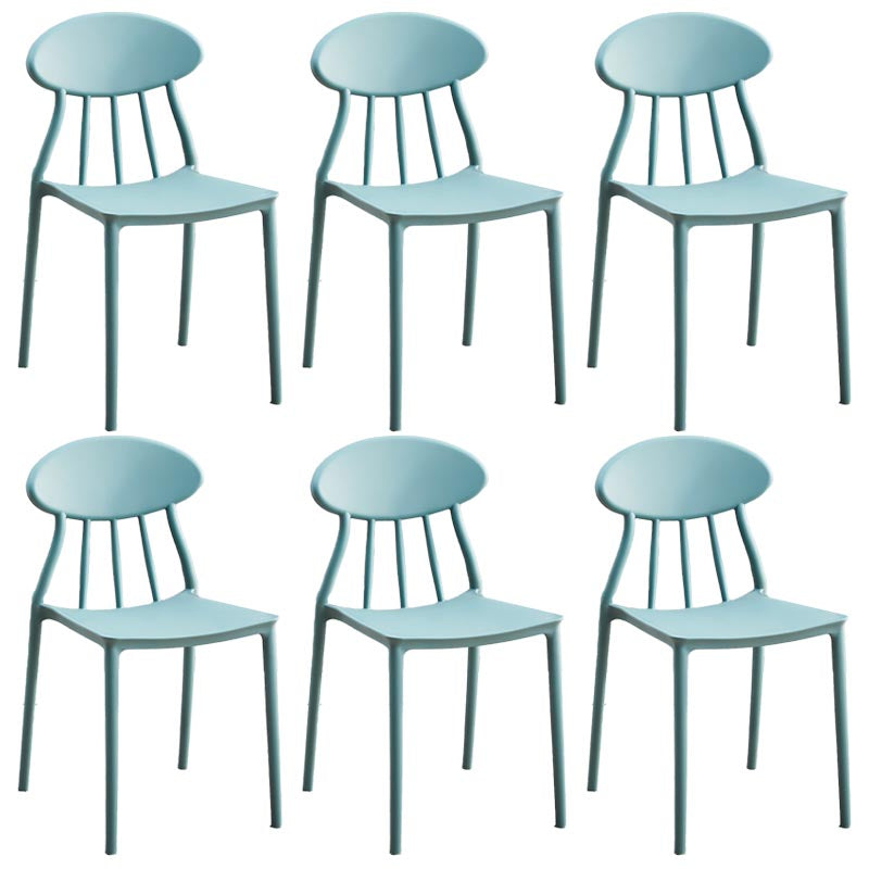 Silla de plástico contemporánea muebles laterales de comedor abiertos en acabado mate