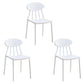 Silla de plástico contemporánea muebles laterales de comedor abiertos en acabado mate
