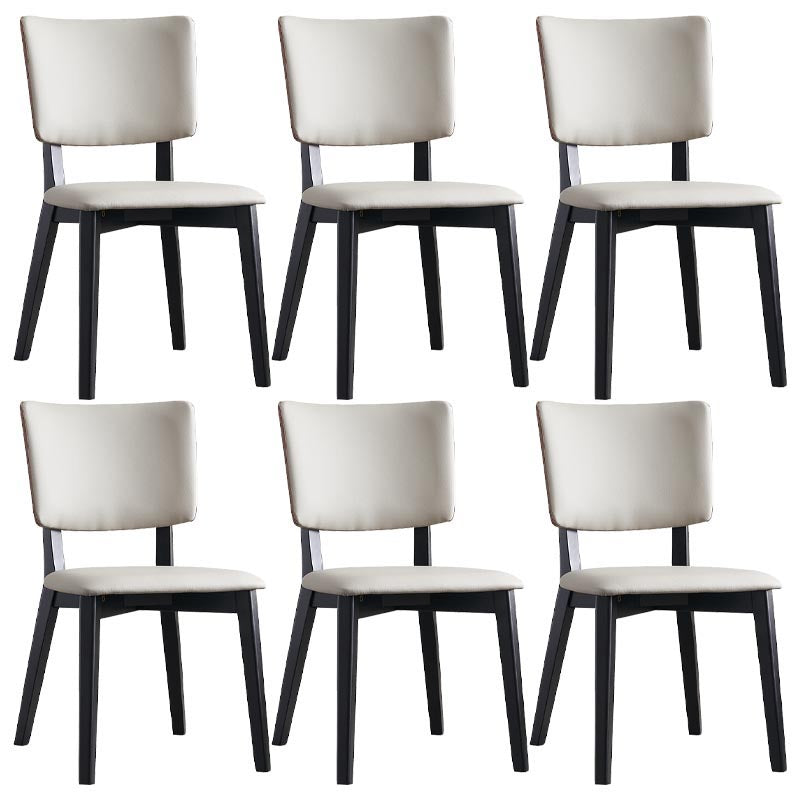 Contemporary Faux Leather Dining Chair Open Back Dining Side Furniture in Matte Finish