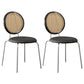 Contemporary Dining Side Chair PU Leather Stacking Side Chair Black Black 2 Piece Set Clearhalo 'Dining Chairs' 'Dining Tables & Seating' 'dining_chair' 'furn' 'furn_dining_chair' 'Furniture' 'Kitchen & Dining Furniture' 5394279