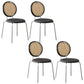 Contemporary Dining Side Chair PU Leather Stacking Side Chair Black Black 4 Piece Set Clearhalo 'Dining Chairs' 'Dining Tables & Seating' 'dining_chair' 'furn' 'furn_dining_chair' 'Furniture' 'Kitchen & Dining Furniture' 5394280