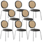 Contemporary Dining Side Chair PU Leather Stacking Side Chair Black Black 8 Piece Set Clearhalo 'Dining Chairs' 'Dining Tables & Seating' 'dining_chair' 'furn' 'furn_dining_chair' 'Furniture' 'Kitchen & Dining Furniture' 5394285