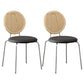 Contemporary Dining Side Chair PU Leather Stacking Side Chair Wood Black 2 Piece Set Clearhalo 'Dining Chairs' 'Dining Tables & Seating' 'dining_chair' 'furn' 'furn_dining_chair' 'Furniture' 'Kitchen & Dining Furniture' 5394295