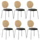 Contemporary Dining Side Chair PU Leather Stacking Side Chair Wood Black 6 Piece Set Clearhalo 'Dining Chairs' 'Dining Tables & Seating' 'dining_chair' 'furn' 'furn_dining_chair' 'Furniture' 'Kitchen & Dining Furniture' 5394299