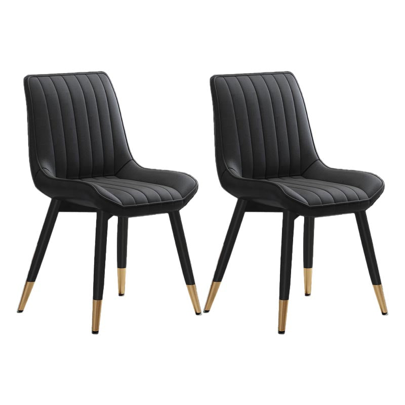 Silla de comedor Glam de piel sintética, silla Parsons con acabado mate para el hogar
