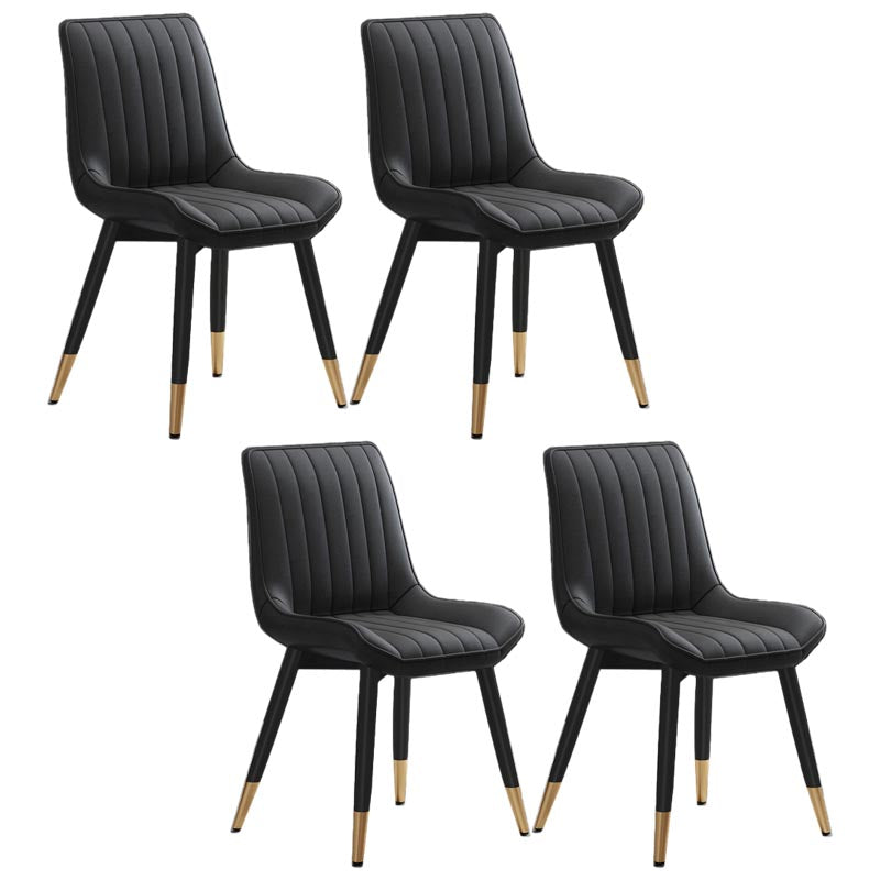 Silla de comedor Glam de piel sintética, silla Parsons con acabado mate para el hogar