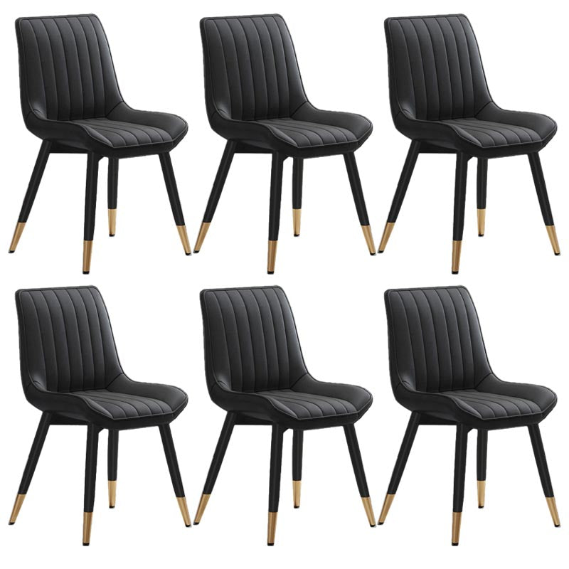Silla de comedor Glam de piel sintética, silla Parsons con acabado mate para el hogar
